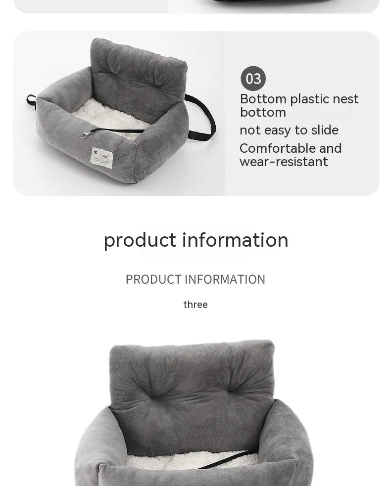 Universal Pet Car Bed – Comfortable and Secure Travel Bed for Cats and Dogs