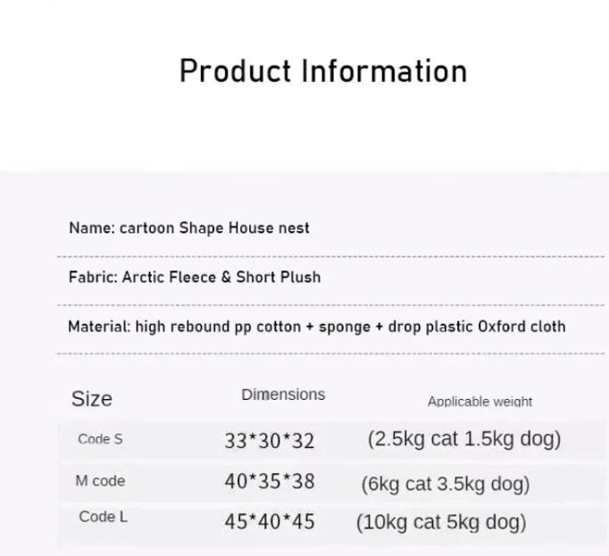 Soft Plush Pet Cave Bed for Cats and Small Dogs