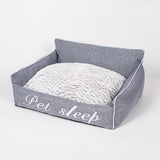 Cozy Rectangular Cushioned Cat Kennel Bed