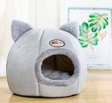Round Plush Cat Bed with Arctic Velvet Cushion