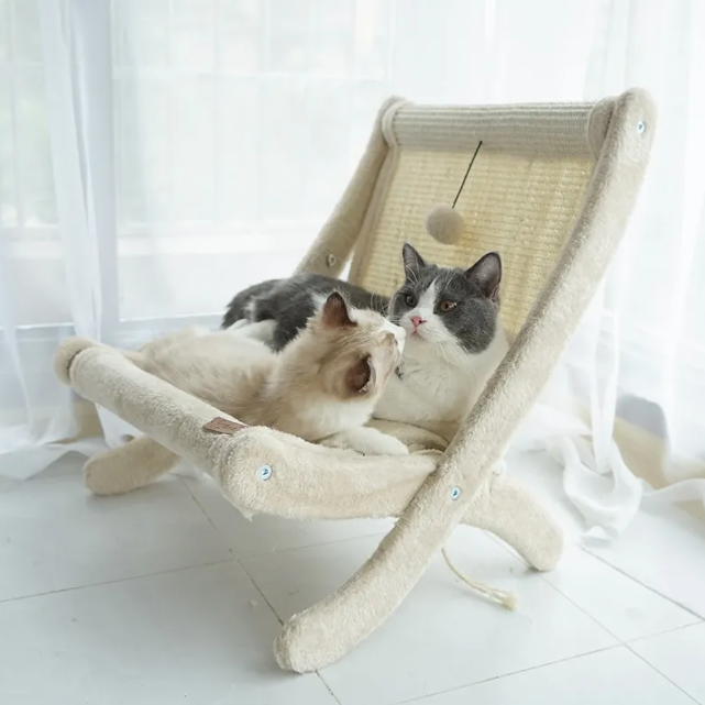 Cat Sofa Bed with Scratching Surface, XL Cushioned