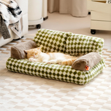 Fluffy Washable Pet Couch Bed for Cats & Small Dogs