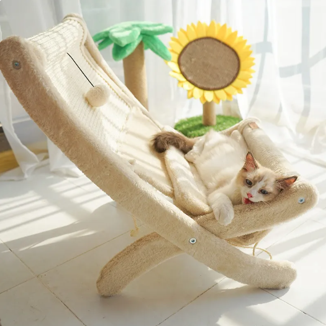 Cat Sofa Bed with Scratching Surface, XL Cushioned
