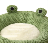 Frog-Shaped Cartoon Pet Bed for Small Pets