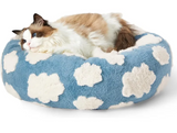 Plush Round Indoor Cat Bed, Cushioned
