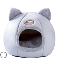 Round Plush Cat Bed with Arctic Velvet Cushion