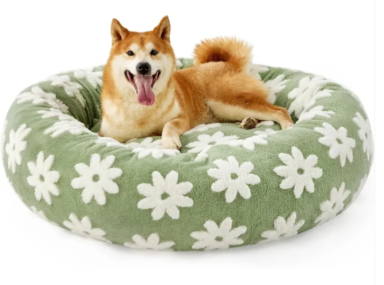 Plush Round Indoor Cat Bed, Cushioned