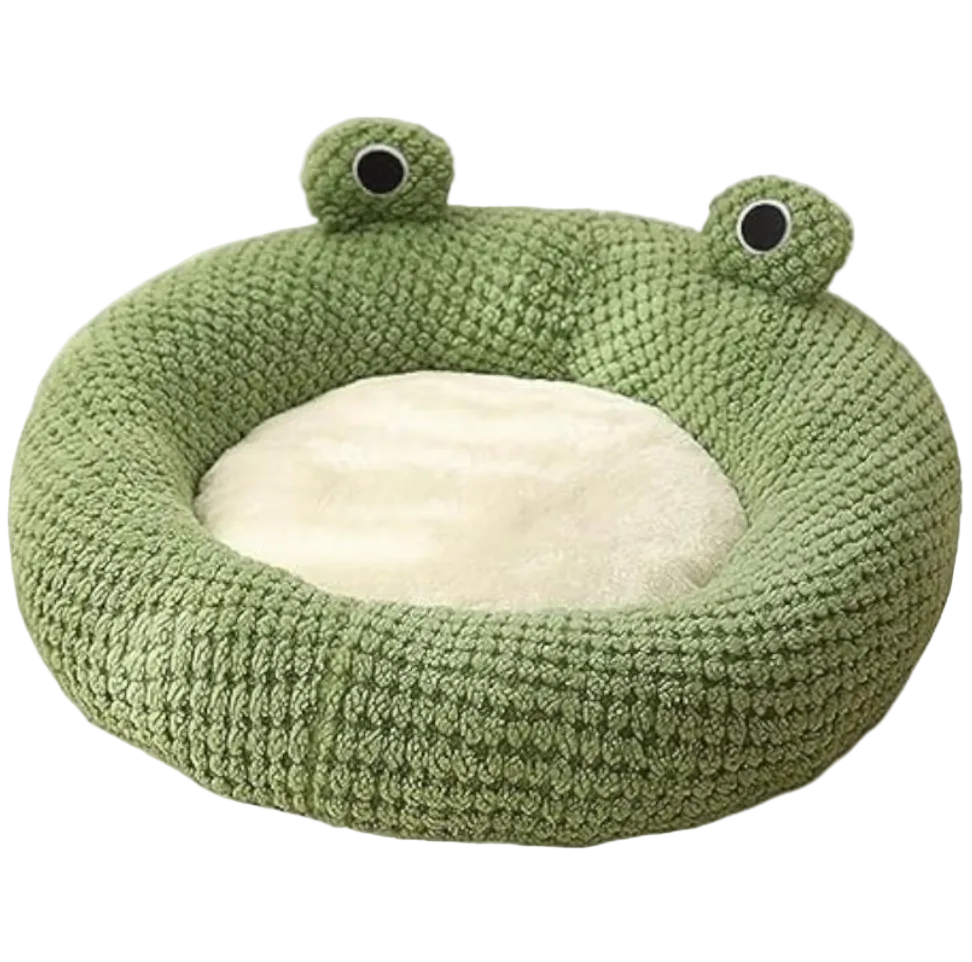 Frog-Shaped Cartoon Pet Bed for Small Pets