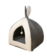 Enclosed Plush Cat & Dog Bed with Rabbit Ears