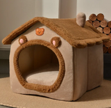 Soft Plush Pet Cave Bed for Cats and Small Dogs