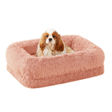 Pink Orthopedic Calming Dog Sofa Bed with Washable Cover