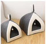 Enclosed Plush Cat & Dog Bed with Rabbit Ears