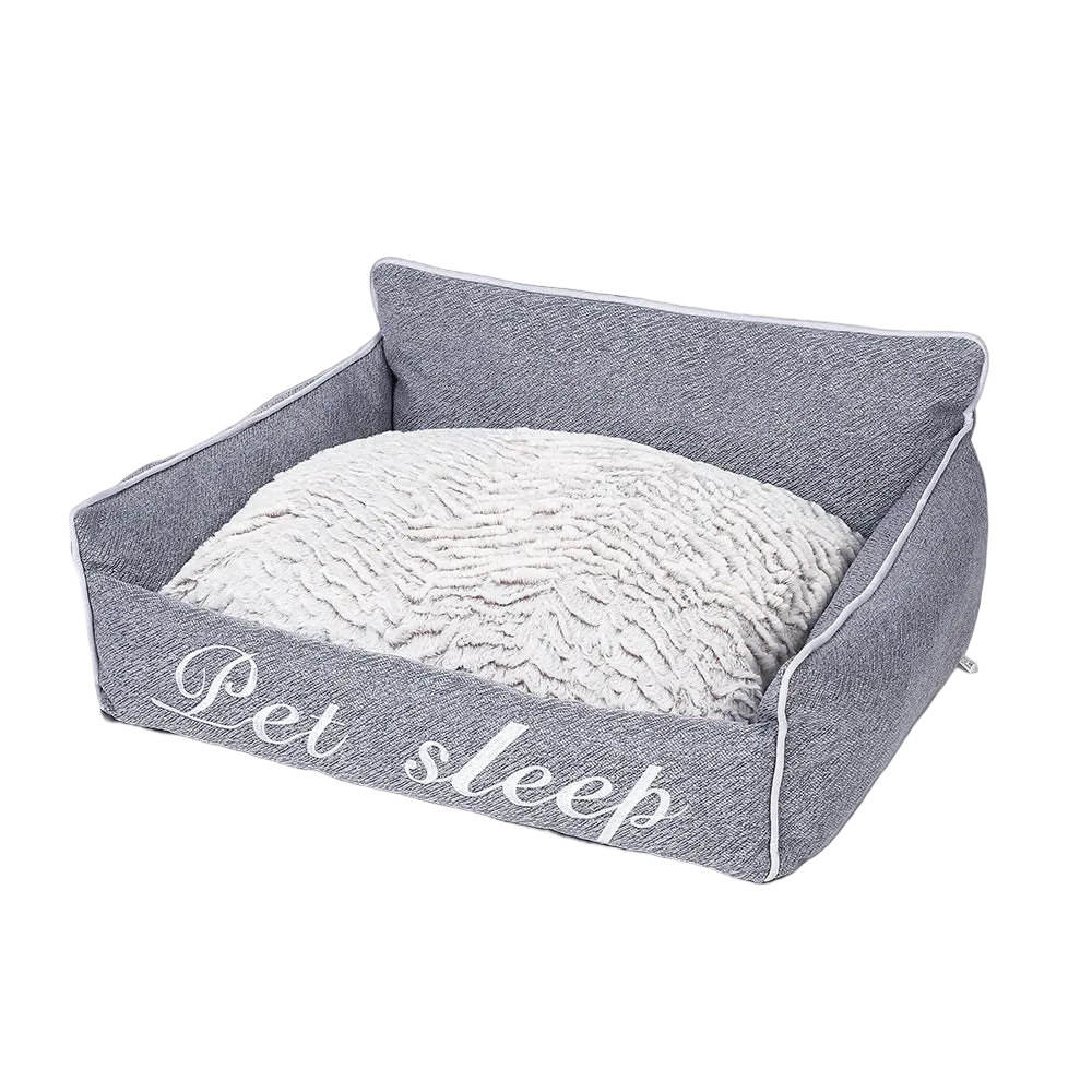 Cozy Rectangular Cushioned Cat Kennel Bed