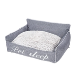 Cozy Rectangular Cushioned Cat Kennel Bed