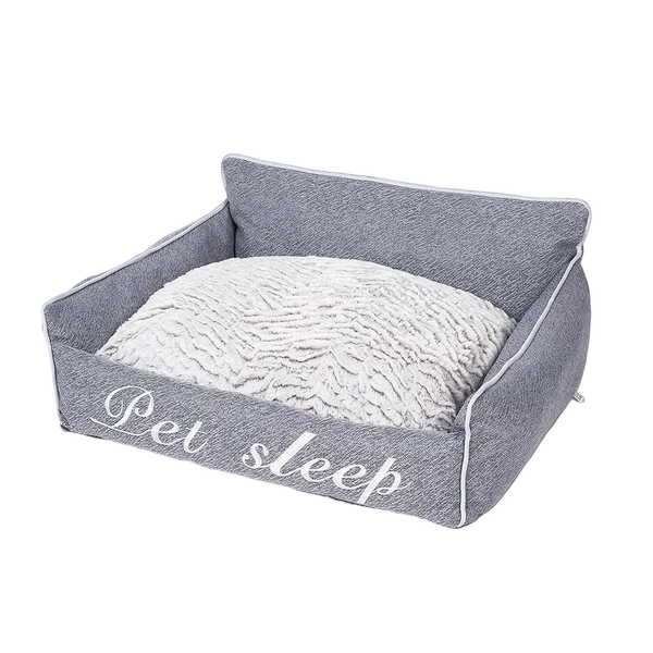 Cozy Rectangular Cushioned Cat Kennel Bed