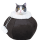 Brown Plush Cat Cave Bed with Removable Pillow