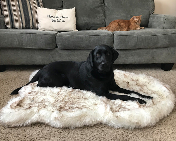 Supportive Faux Fur Dog Bed for Comfortable Rest