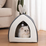 Enclosed Plush Cat & Dog Bed with Rabbit Ears
