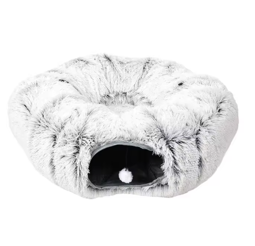 Cozy Plush Cat Tunnel Bed & Nest