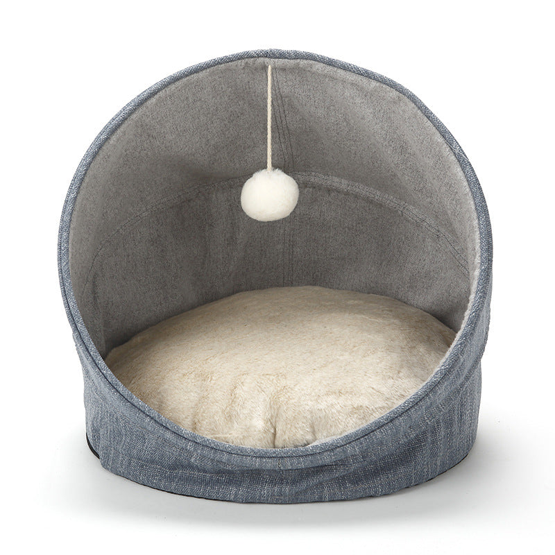 Cozy Cotton Cat Sleeping Bag – Enclosed Pet Bed