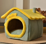 Soft Plush Pet Cave Bed for Cats and Small Dogs