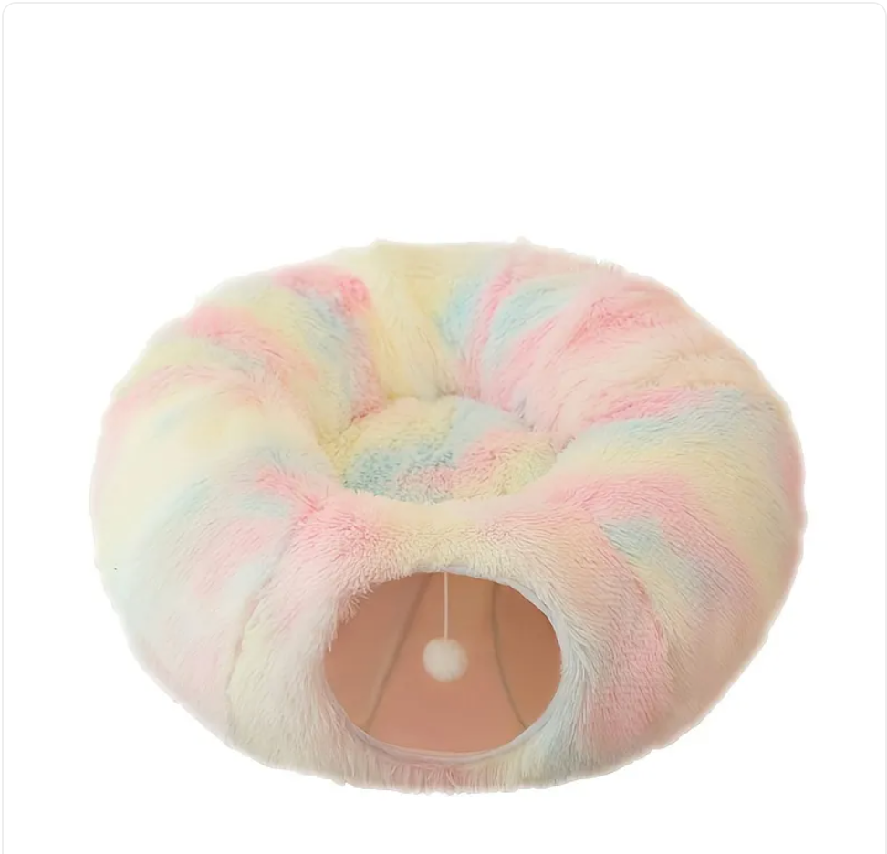Cozy Plush Cat Tunnel Bed & Nest