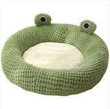 Frog-Shaped Cartoon Pet Bed for Small Pets