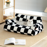 Fluffy Washable Pet Couch Bed for Cats & Small Dogs