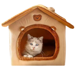 Soft Plush Pet Cave Bed for Cats and Small Dogs