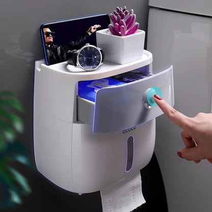 Wall-Mount Waterproof Toilet Paper Holder