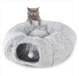 Cozy Plush Cat Tunnel Bed & Nest