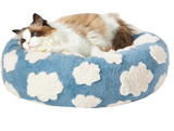 Plush Round Indoor Cat Bed, Cushioned