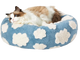 Plush Round Indoor Cat Bed, Cushioned